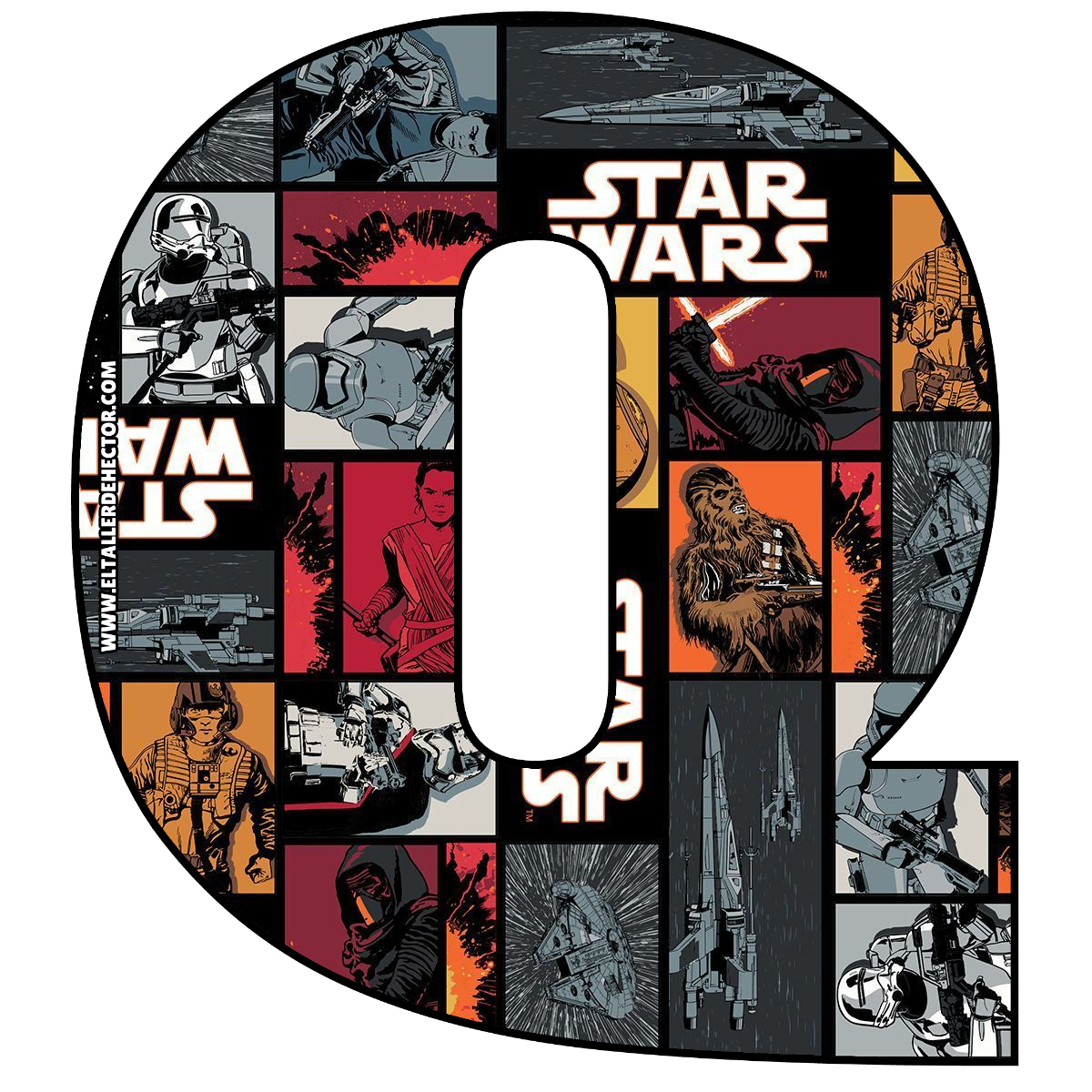 Letra Q de Star Wars - El Taller de Hector