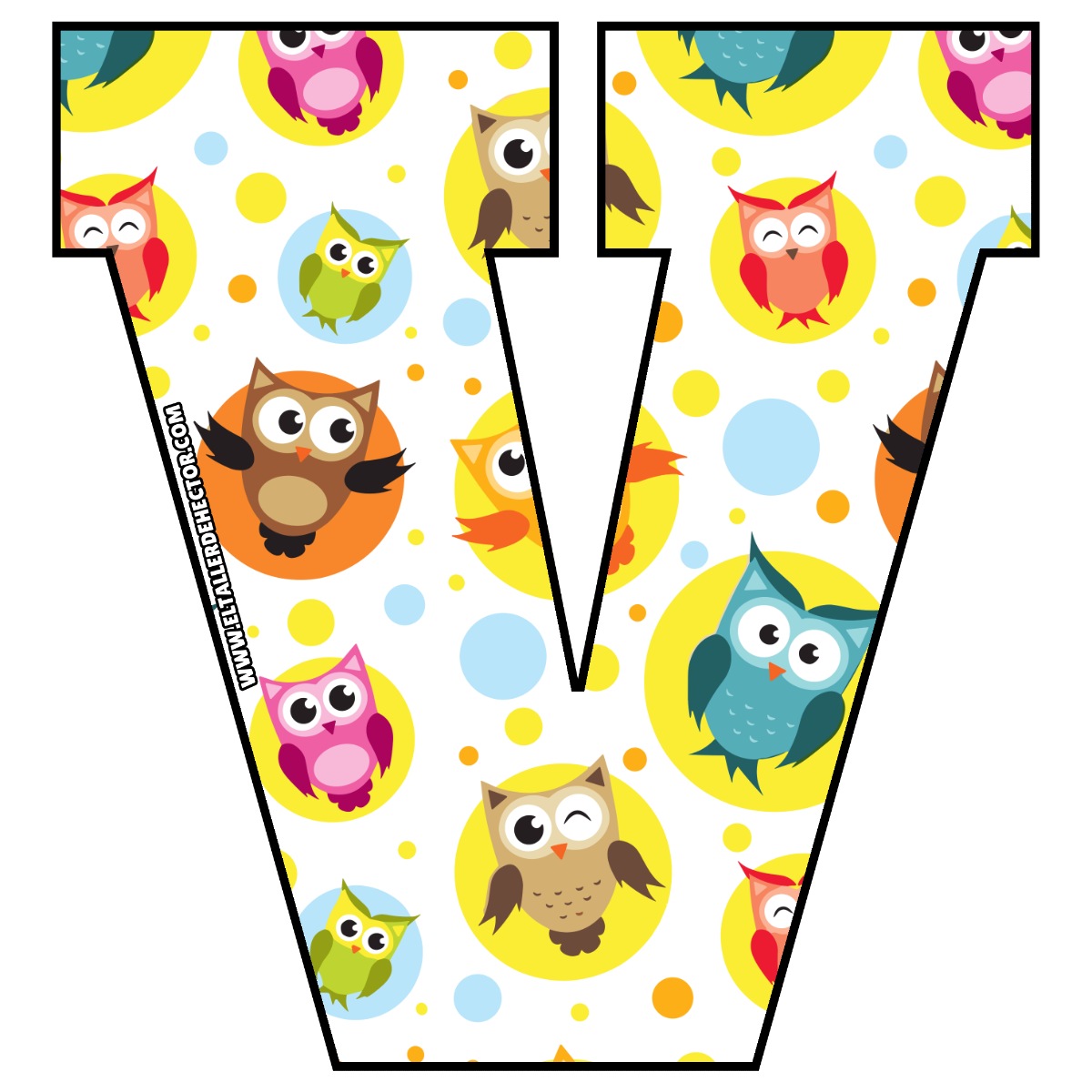 Letra V de Buhos - El Taller de Hector