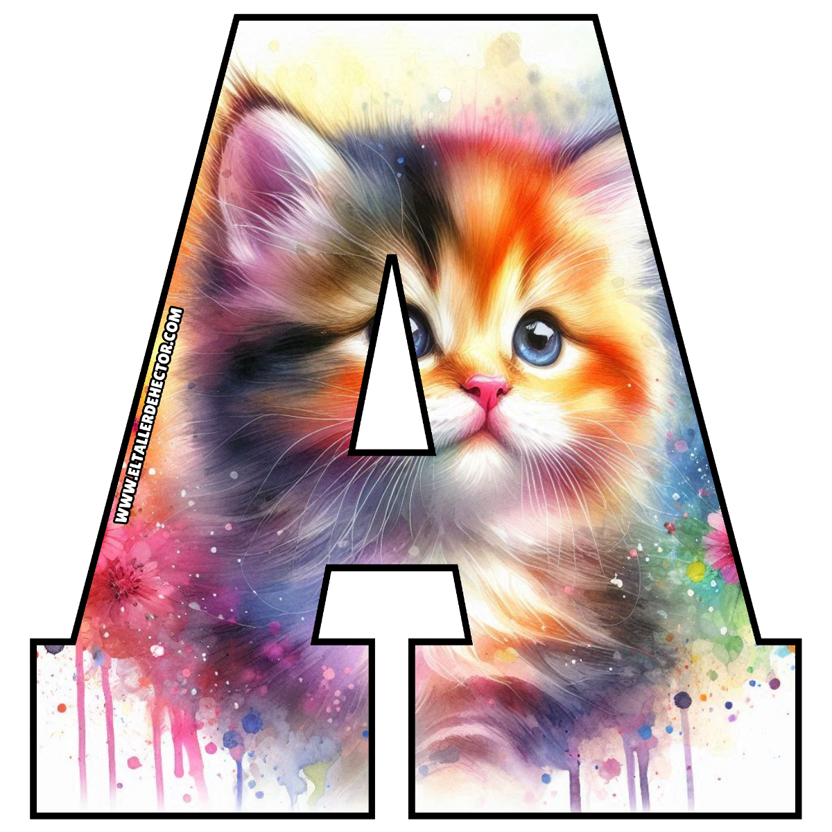 Letra A de Gato Cat - El Taller de Hector