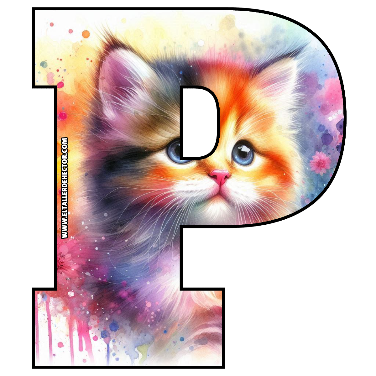 Letra P de Gato Cat - El Taller de Hector