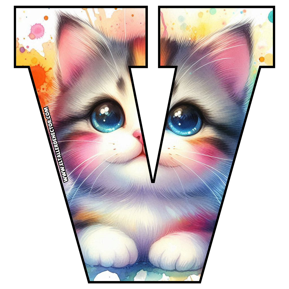 Letra V de Cat Gato - El Taller de Hector