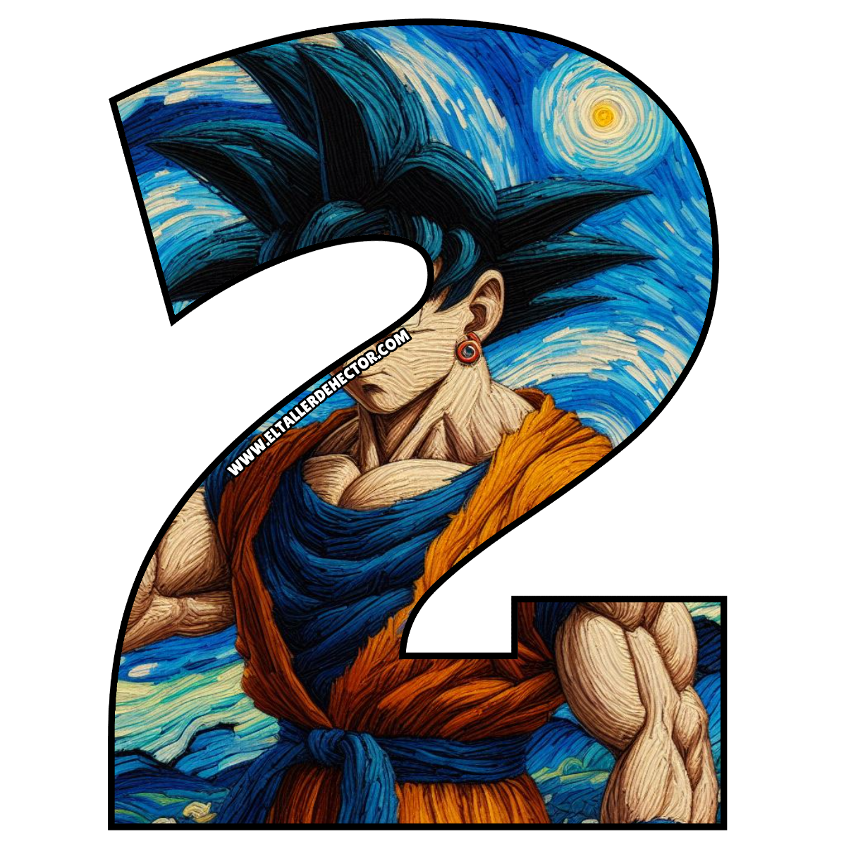 Numero 2 de Dragon Ball Goku Van Gogh - El Taller de Hector