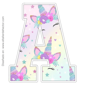 alfabeto letras de unicornios